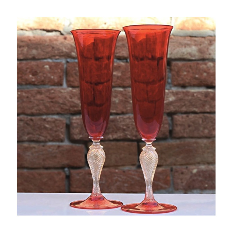 Murano glass drinking pair flute