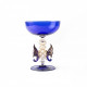 Venice goblet in blue glass with gold decor