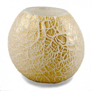 Venetian glass vase gold and white  modern