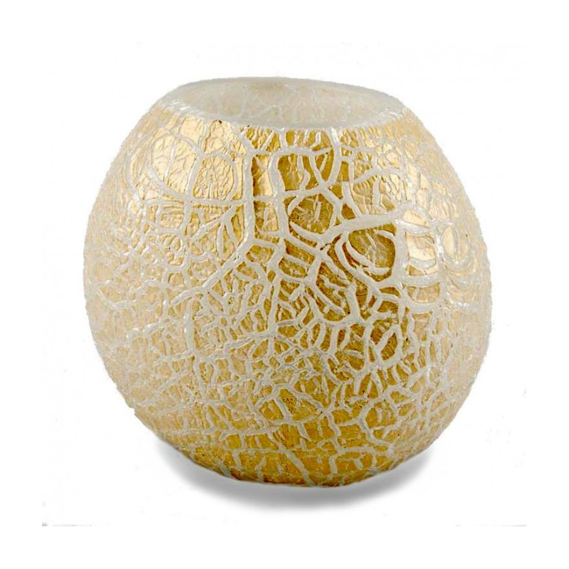 Veneziano vaso moderno in vetro dorato e bianco