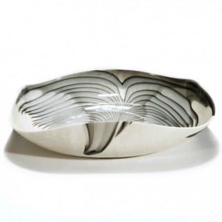 Venezia centrotavola in vetro bianco e grigio di design moderno