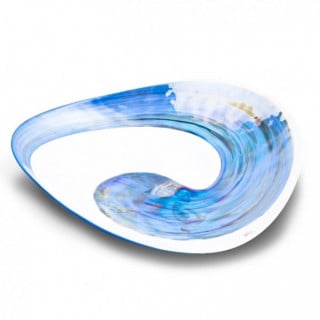 Venezia centrotavola in vetro bianco e blu di design moderno