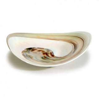 Venice centerpiece in white and ivory glass of modern design