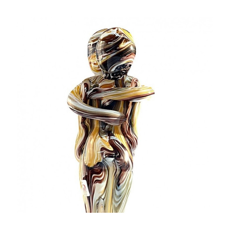 elegant multicolored lovers glass sculpture made in Italy