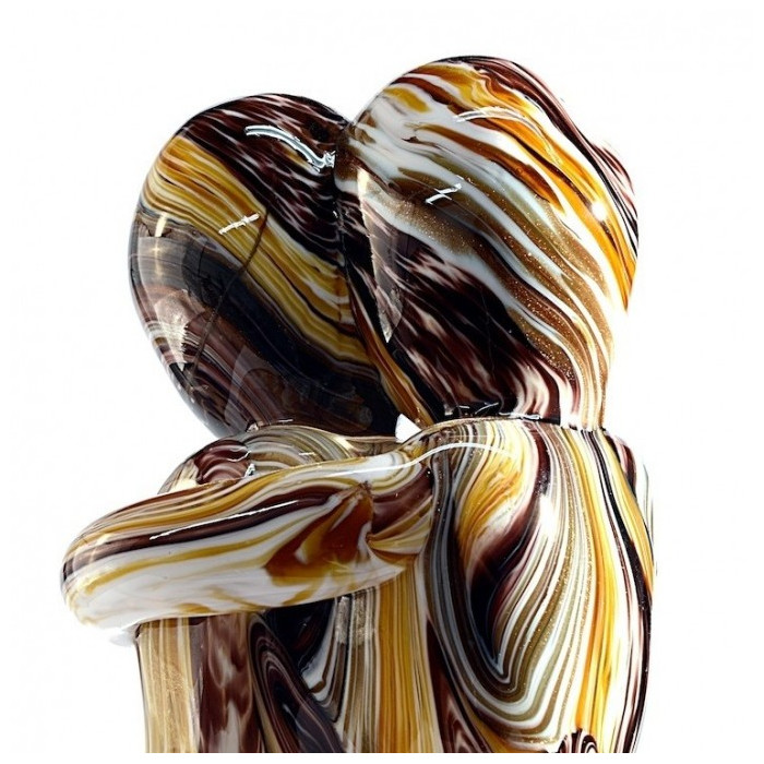 scultura coppia di amanti in vetro multicolore idea regalo