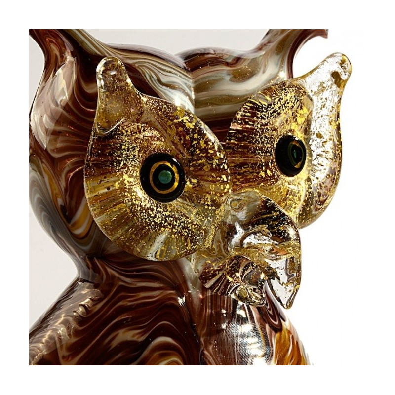 Contemporary owl glass sculpture Made in Italy