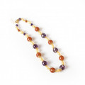 FALIER purple and amber beads necklace
