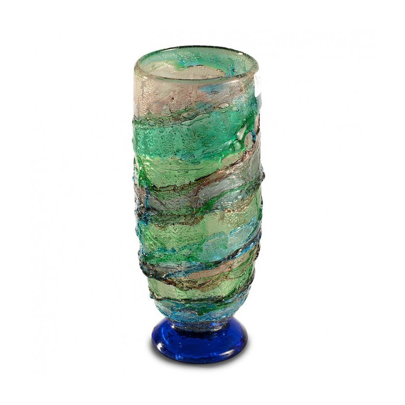 green tall vase murano