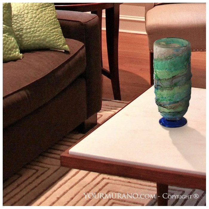 green blue vase glass