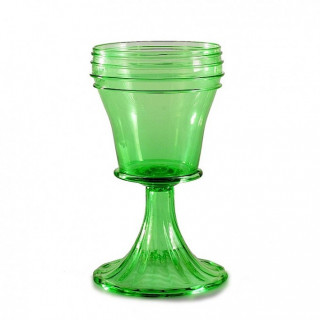 Venice medieval goblet in green glass with decors