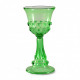 Venezia calice in vetro verde con decorazione medievale