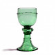 Venezia calice in vetro verde con decorazione medievale