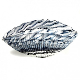 Venezia centrotavola in vetro nero e bianco di design moderno