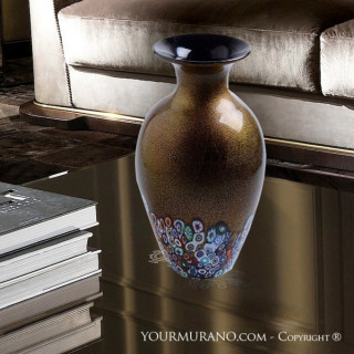vase venetian gold black classic