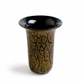 CRAKLE' Vaso classico color bronzo e nero in Vetro di Murano