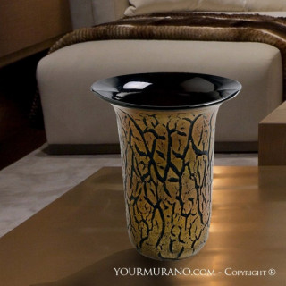 bell shaped vase bronze black decor