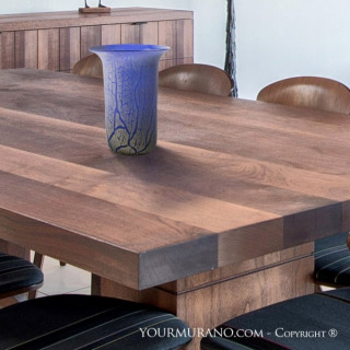 tall vase classic blue glass