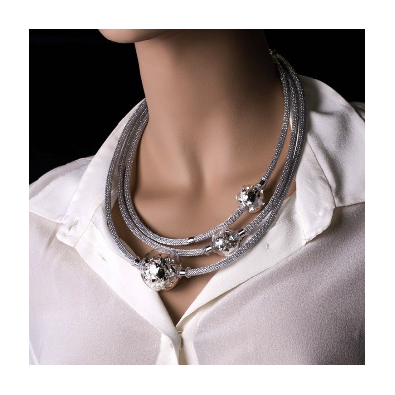 Luxury necklace glass silver