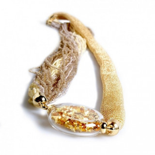 gold necklace murano bead