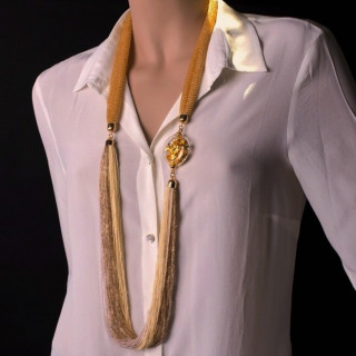 gold necklace murano bead