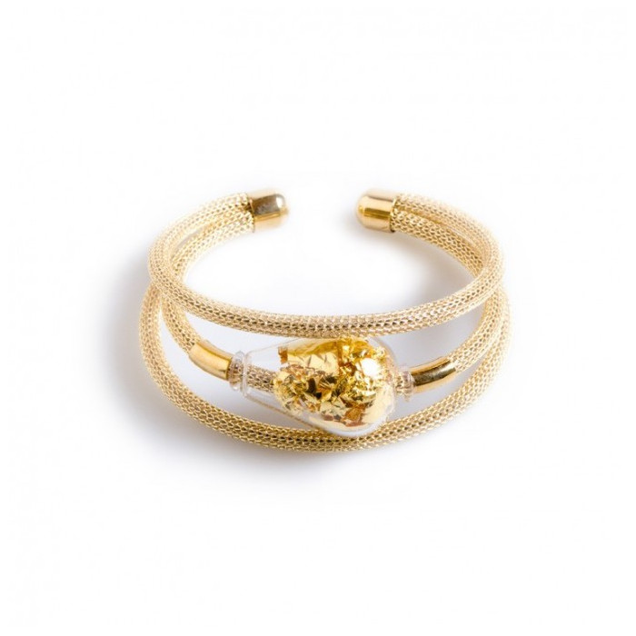 gold bracelet murano glass
