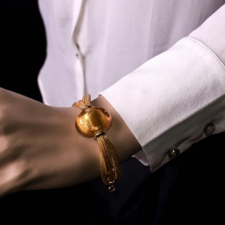 gold bracelet murano glass 