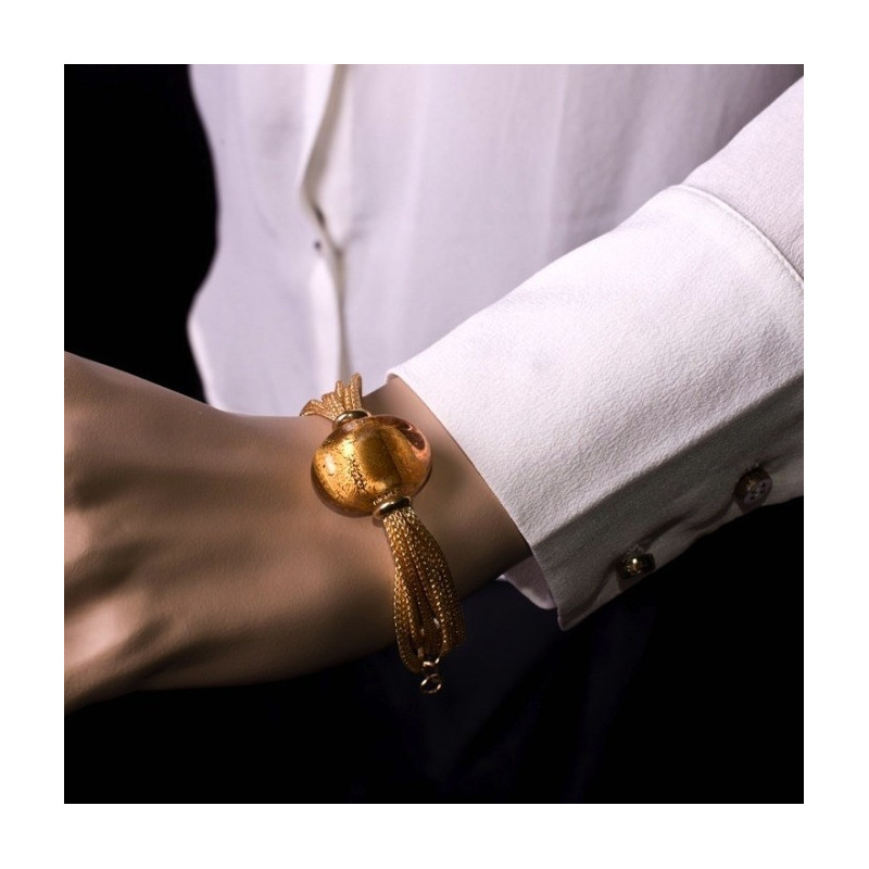 gold bracelet murano glass 
