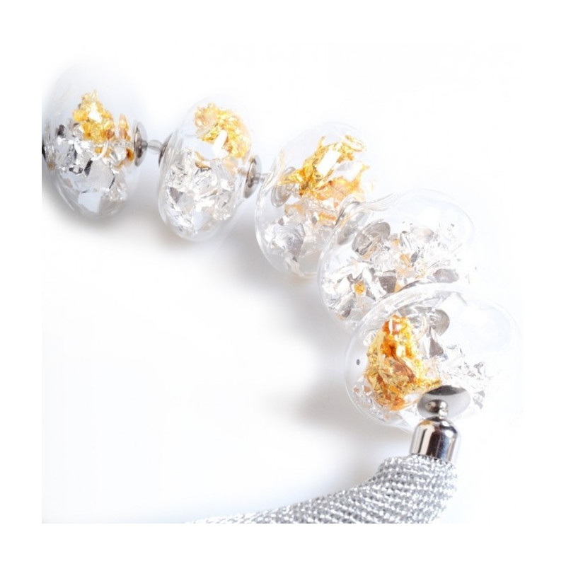 SUSANNE Silver luxury glass necklace