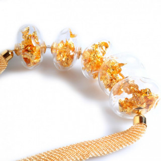 original murano glass necklace with gold