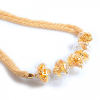 modern murano glass jewel with gold