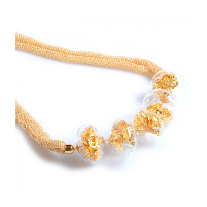 modern murano glass jewel with gold