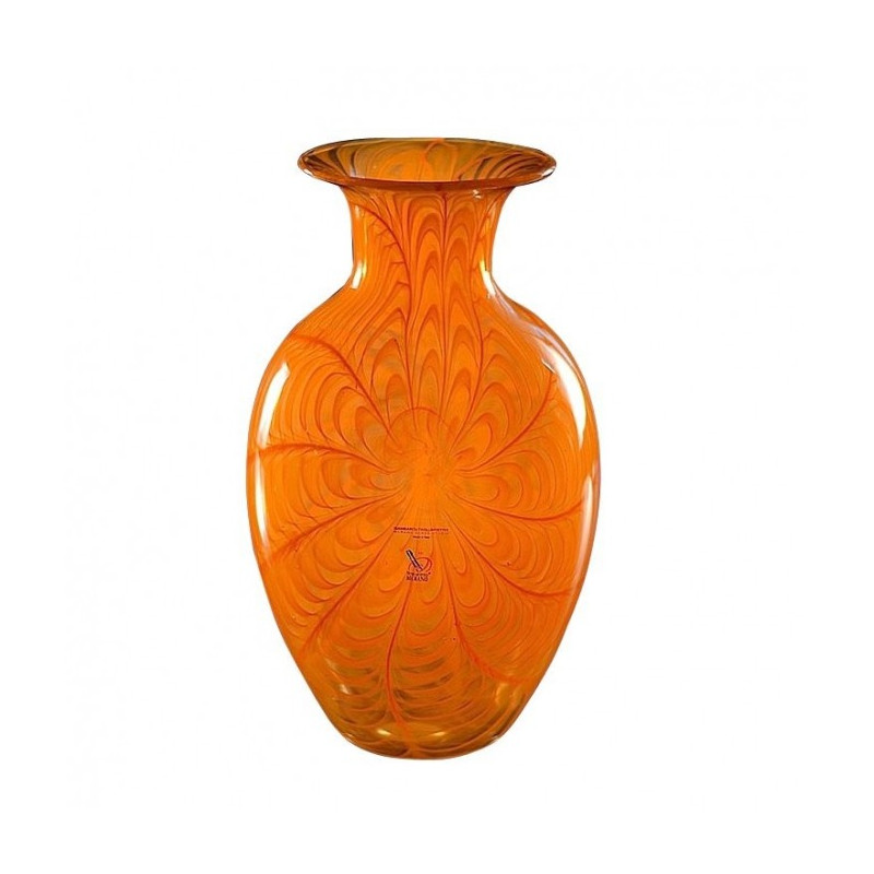 vase orange glass murano