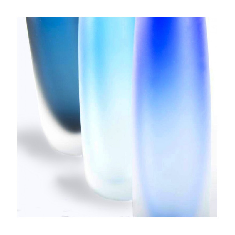 Vase modern glass sommerso light blue