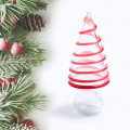 XMAS TREE silver red details glass sculpture