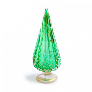 Venezia decorazioni natalizie in vetro verde con dettagli oro