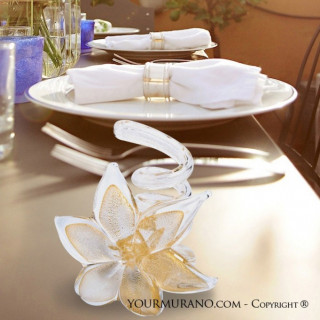 golden murano glass candleholder 