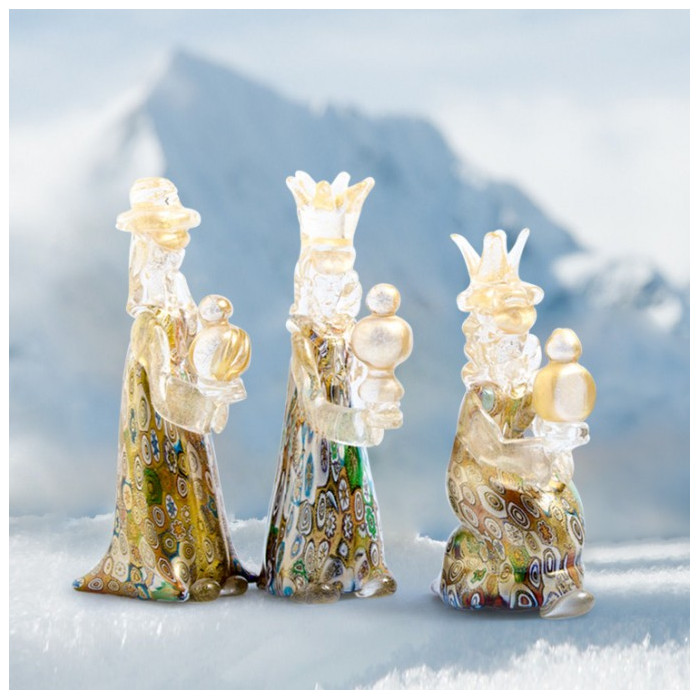 murano glass magi christmas nativity