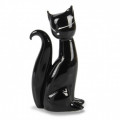 FELES scultura gatto in vetro nero