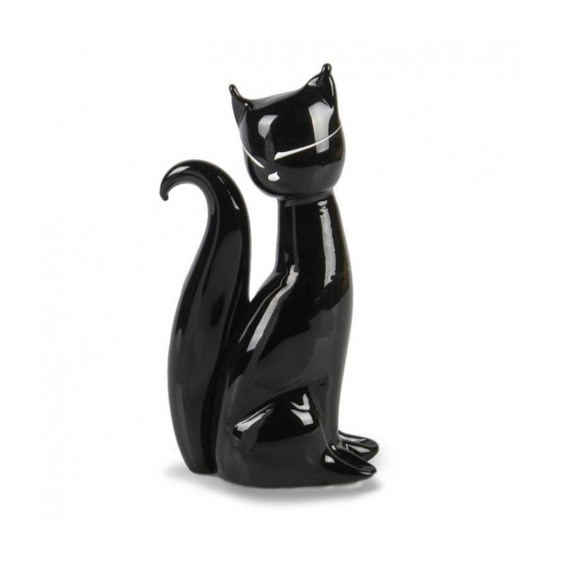 Murano black glass cat sculpture