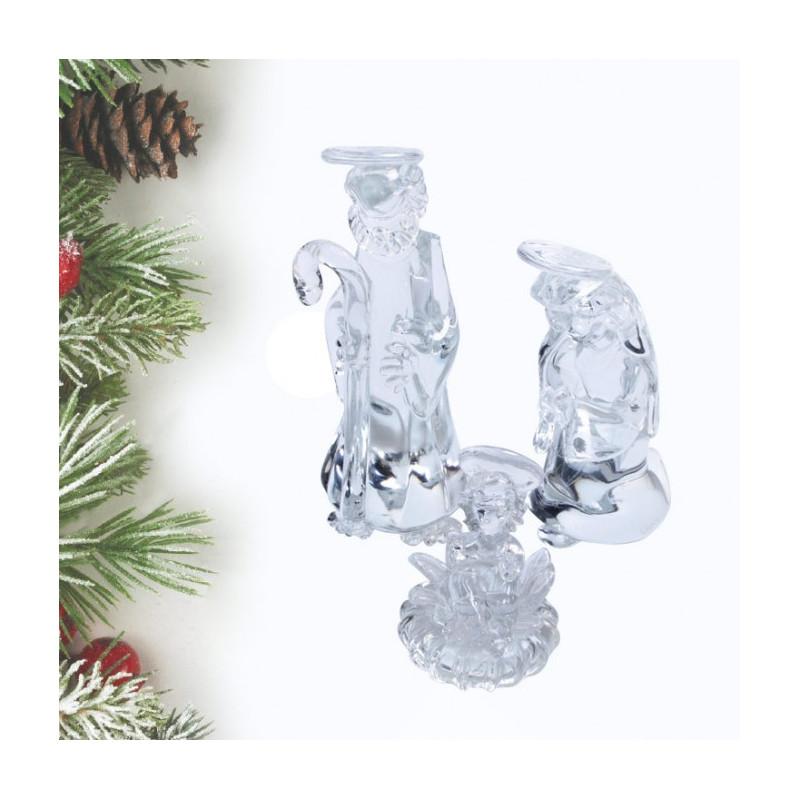 glass xmas nativity sculptures set