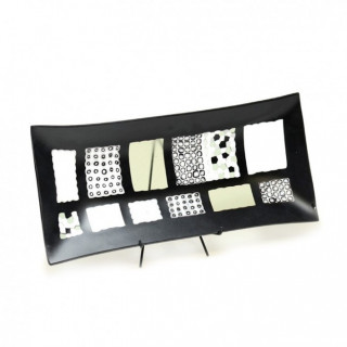 Murano glass black and white centerpiece with murrine