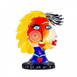 Murano glass head sculpture inspired by Picasso' style