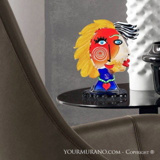 scultura ornamentale in vetro soffiato arredo salotto