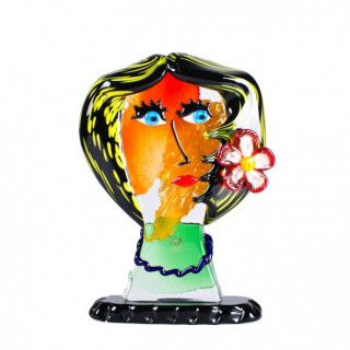 Murano glass head sculpture inspired by Picasso' style