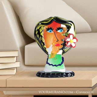 scultura di testa decorativa moderna multicolore