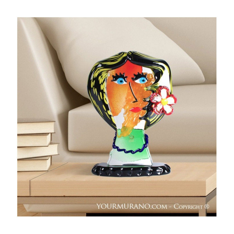 decorative modern head sculpture multicolor