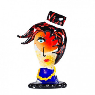 scultura di testa in vetro di Murano ispirata allo stile di Picasso