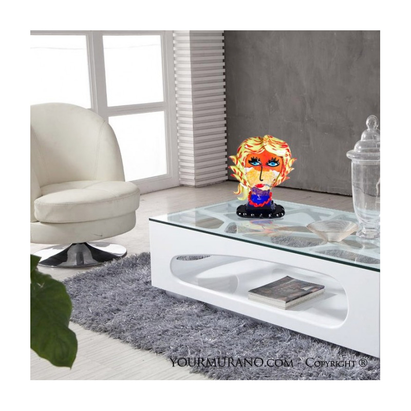 scultura di testa decorativa moderna multicolore