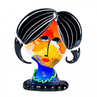 Murano glass head sculpture inspired by Picasso' style