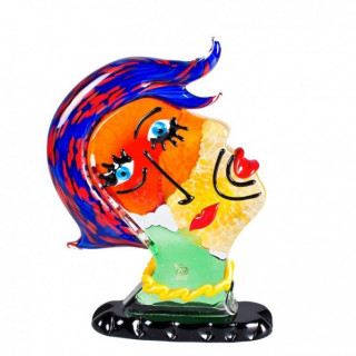 Murano glass head sculpture inspired by Picasso' style